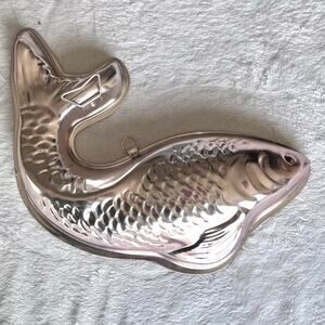 Vintage Copper Colored Tin Mold Koi Fish 1963 Hong Kong 4 Cups Jello Cake Decor